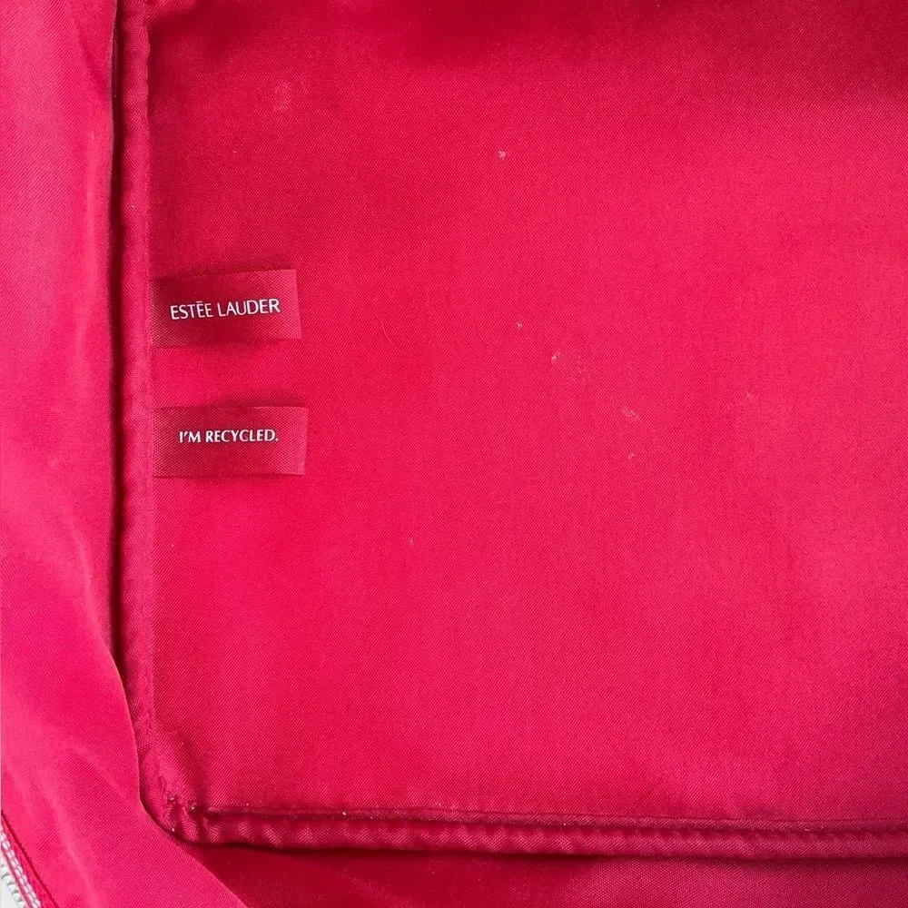 Estée Lauder Red Velvet Train Case Makeup Cosmetic Bag Travel Case